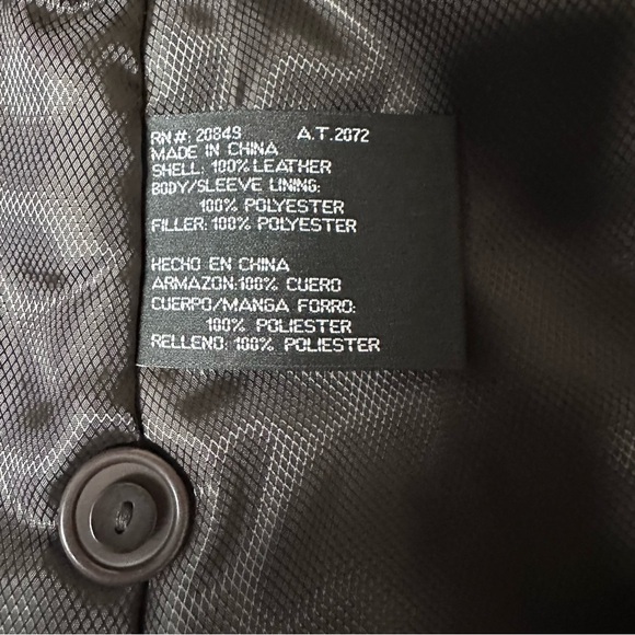 Vintage Long Leather Real Fur Collar Coat Dark Brown Womens Medium - Picture 11 of 12